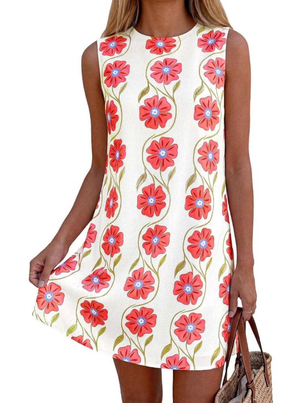 Floral Summer Sundress for Women | Sleeveless Mini Dress | Perfect for Warm